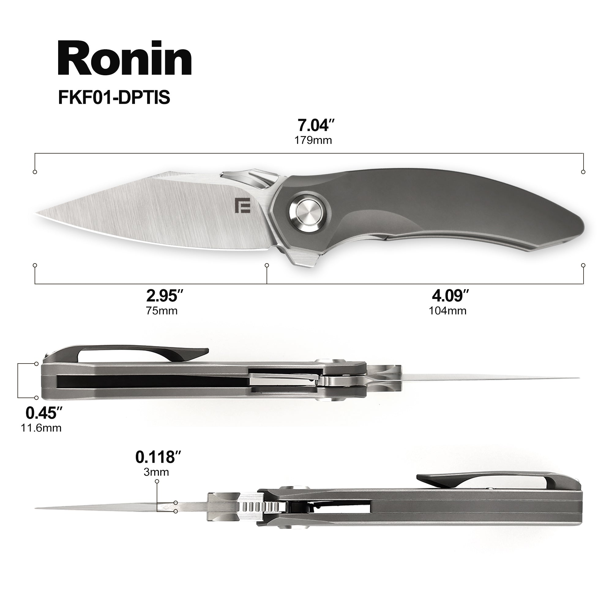 Foxking Ronin M390 Titanium EDC Knife