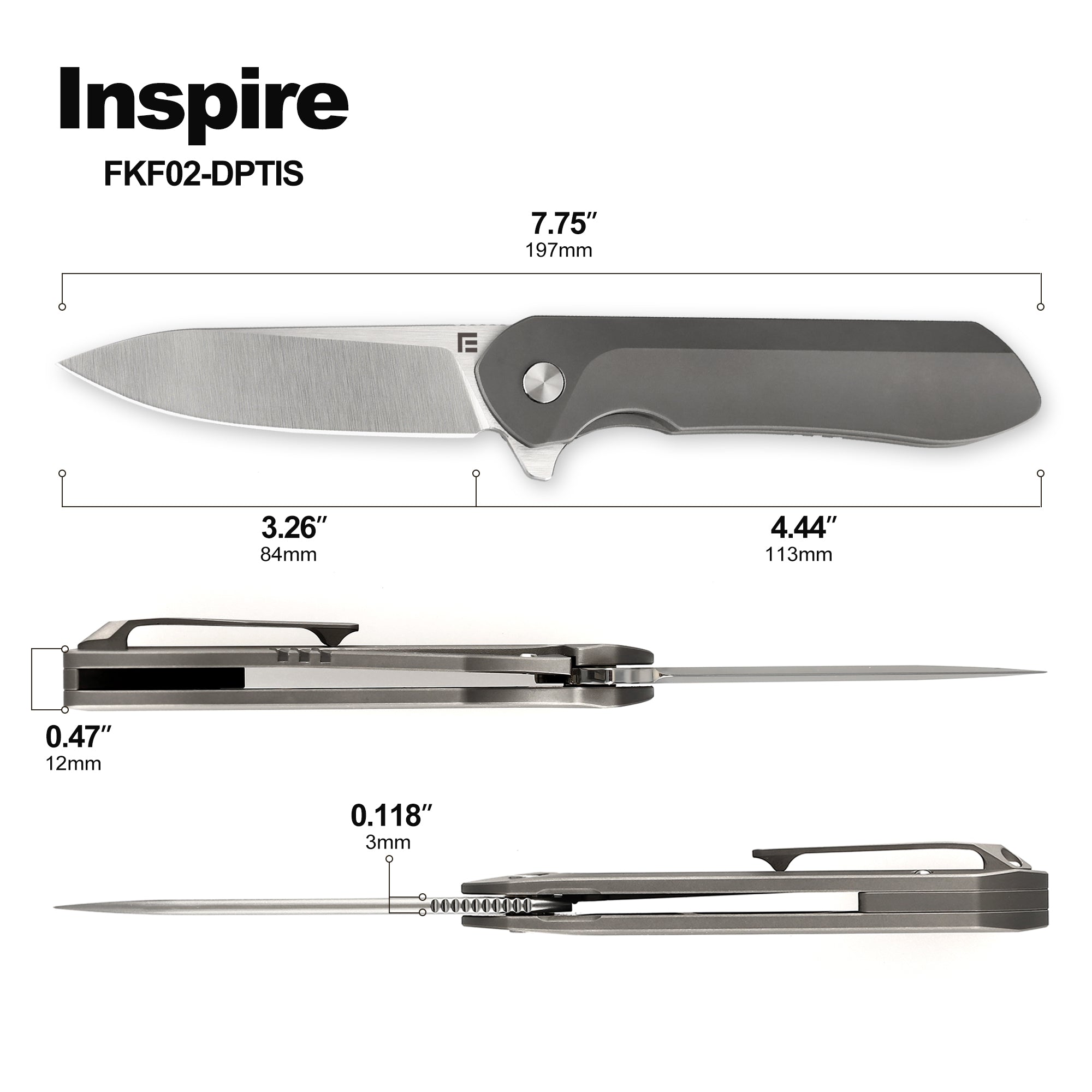 Foxking 14C28N Titanium Folding Knife Secondary image