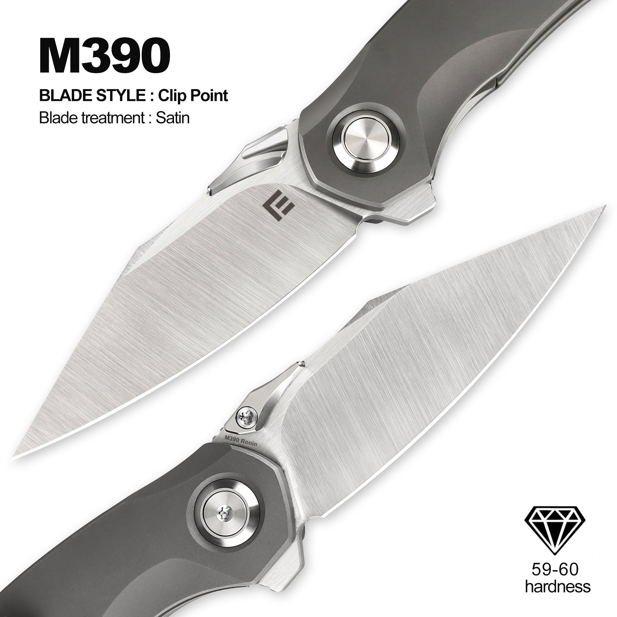 Foxking Ronin M390 Titanium EDC Knife