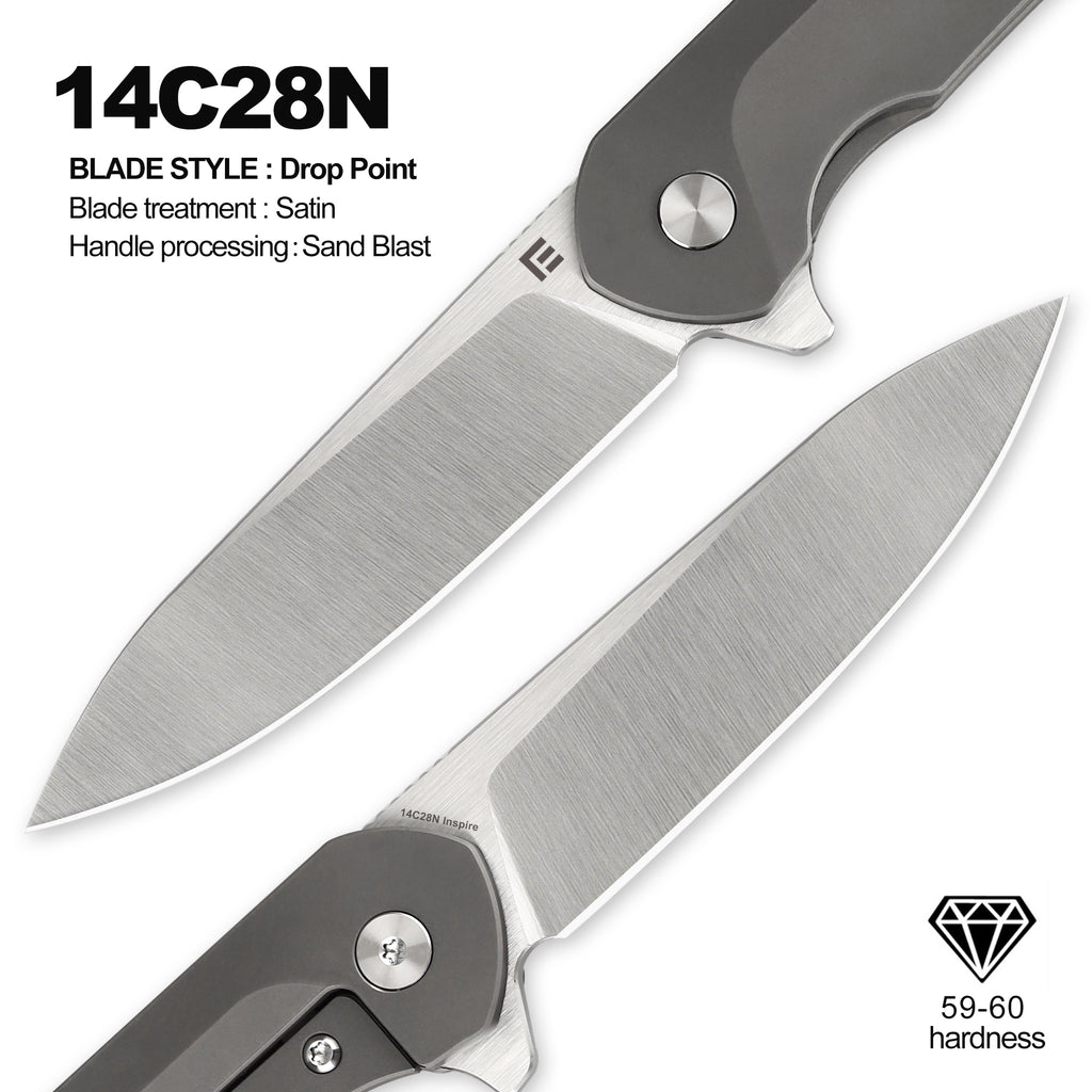 Foxking 14C28N Titanium Folding Knife