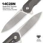 Foxking 14C28N Titanium Folding Knife