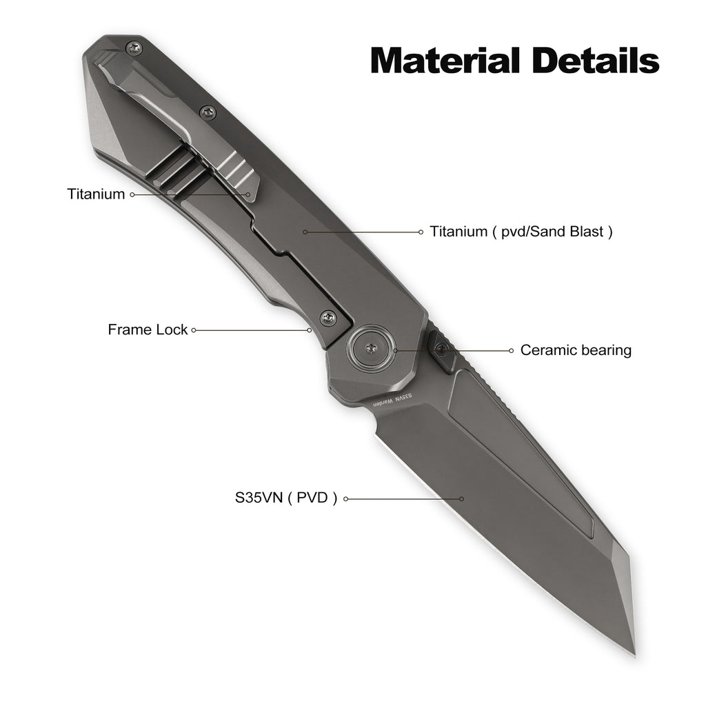 Foxking Warden S35VN Titanium Folding Knife
